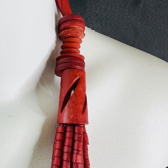 Vintage Chunky Red Multi Strand Beaded Necklace BEAUTIFUL 1502 - Picture 8 of 14